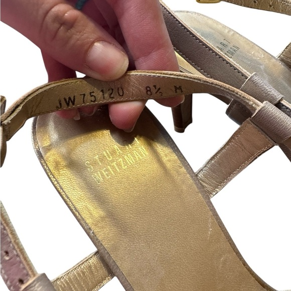 💎 Vintage Stuart Weitzman Silver Strappy‎ Platform Heels Size 8.5 💎 - Picture 6 of 6